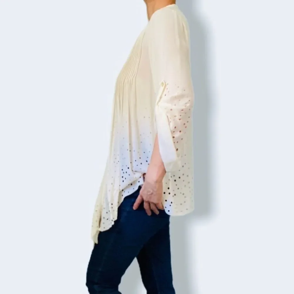 NEW ELIZABETH AND JAMES 100% Silk Pleated Top - Picture 2 of 8
